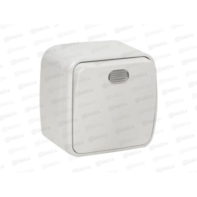 Выключатель EKF Минск 1-клавишный ОП 10А с индикатором белый