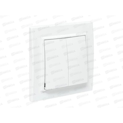 Выключатель EKF Минск 2-клавишный скрытой установки, 10А, белый