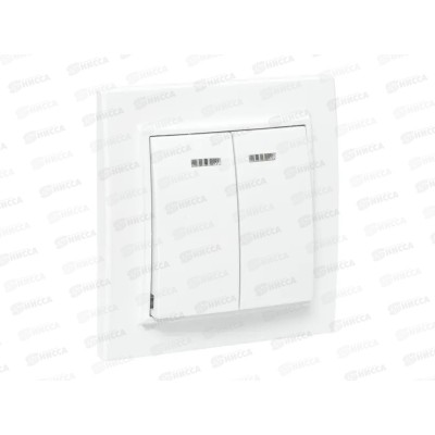 Выключатель EKF Минск 2-клавишный скрытой установки с индикатором,10А, белый