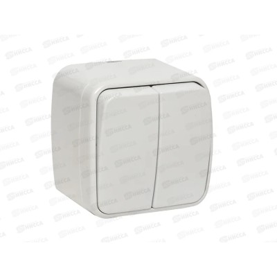 Выключатель EKF Минск 2-клавишный ОП 10А белый