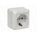 Розетка EKF Рим 1-местная 16А с заземелением, открытой уставновкибелая *10/200 Розетка EKF Рим 1-местная 16А с заземелением, открытой уставновкибелая *10/200