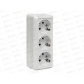 Розетка EKF Рим 3-местная 16А с заземелением, открытой уставновкибелая