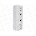 Розетка EKF Рим 4-местная 10А открытой устьановки, белая