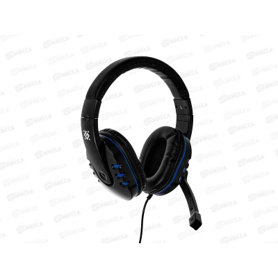 Гарнитура Defender Warhead G-160 черный+синий, кабель 2,5 м