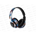 Наушники беспроводные OT-ERB48 Белые с рисунком, большие, гарнитура (bluetooth, FM/TF)