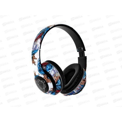 Наушники беспроводные OT-ERB48 Белые с рисунком, большие, гарнитура (bluetooth, FM/TF)