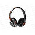 Наушники беспроводные OT-ERB48 Чёрные с рисунком, большие, гарнитура (bluetooth, FM/TF)