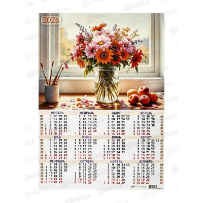 Календарь листовой 2026 А2 КП Натюрморт, 9593 *30