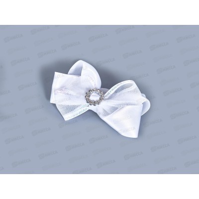 Бант шелк капрон стразы люрекс 8см №251