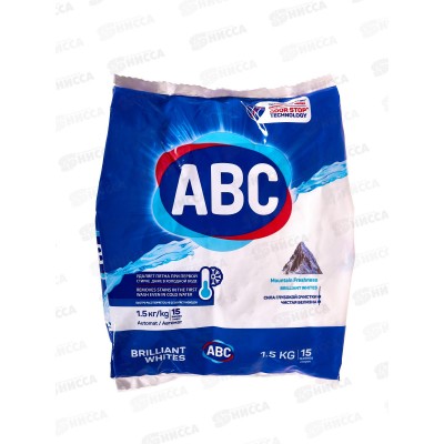ABC стиральный порошок автомат Горная свежесть 1,5кг *12 ABC стиральный порошок автомат Горная свежесть 1,5кг *12