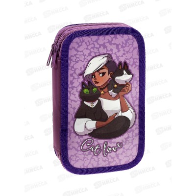 Пенал ПЧЕЛКА 2отд., Cats love 2023 190*105, ПО-090 *30