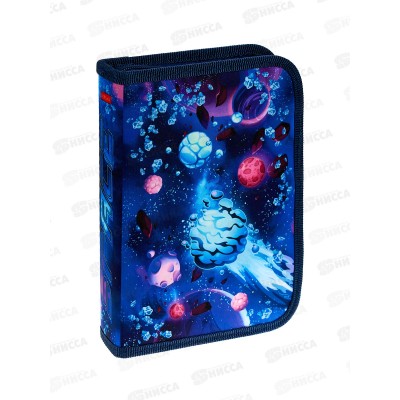 Пенал Hatber 200*140мм Вселенная 1 отд, молн.74288 *12