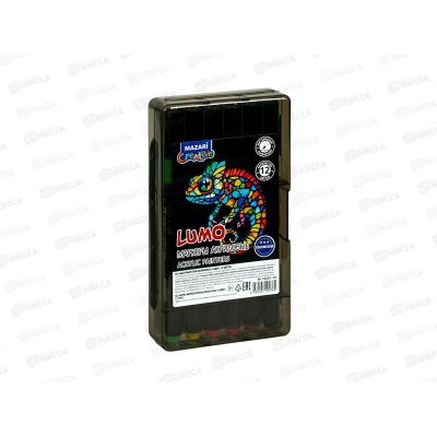 Маркеры MAZARI Lumo акриловые 12цв, M-15231-12 *60