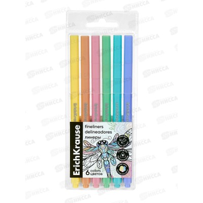 Линеры EK62952 Art Spirit Pastel  6цв.*24 Линеры EK62952 Art Spirit Pastel  6цв.*24