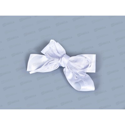 Бант шелк капрон белый 15см №2318