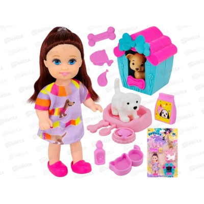 Кукла малышка Miss Kapriz МКLY675-B с питомцем, FCJ1355063 на блистере