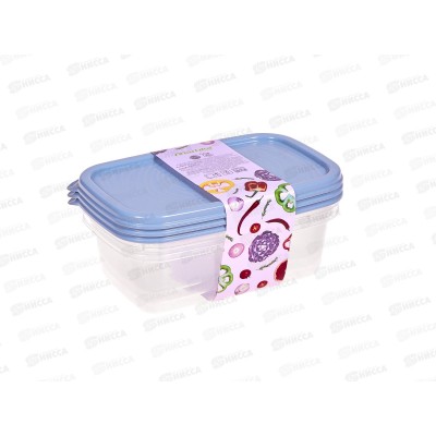 Контейнер Романо прямоугольн набор 0,45л 3шт С854 серо-голубой Контейнер Романо прямоугольн набор 0,45л 3шт С854 серо-голубой