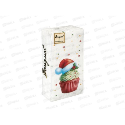 Салфетки 2 слойные 20 листов  33*33 Bouquet Original 1/8 Новогодние пирожное *12 25416