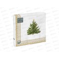 Салфетки 3 слойные 20 листов 33*33 Bouquet Home Новогодняя скатерть с елочкой 25405