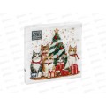 Салфетки 3сл 20л 33*33 Bouquet Home Котята у елки 25434*12
