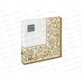 Салфетки 3сл 20л 33*33 Bouquet Home Новог.скатерть.Золот.на бел 37786