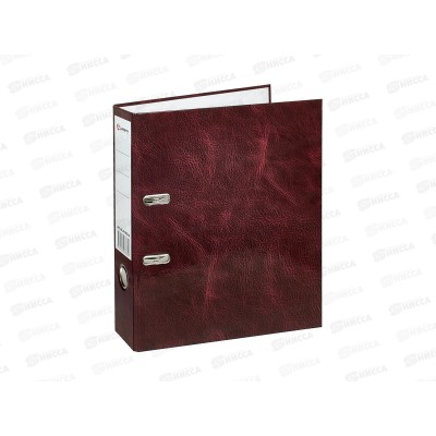 Регистратор А4 75мм LAMARK бордовый &quotКожа&quot собр., 802 *30