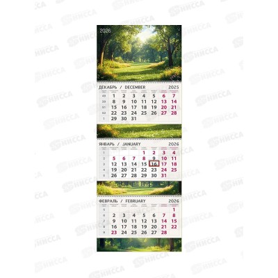 Календарь АД 2026 кварт. 3бл. Солнечная поляна 295*210 0607.272 *40