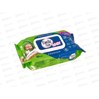 Emily Style Влажные салфетки 60шт Детские 0+ с крышкой С0008168 *20