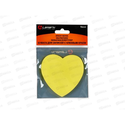 Блок д/зап. LAMARK фигурн. Сердце 100л неон. 4цвета. 0143 *24 Блок д/зап. LAMARK фигурн. Сердце 100л неон. 4цвета. 0143 *24