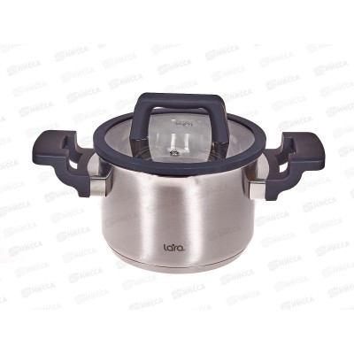 Кастрюля Lara LR02-290 Премиум нержавеющая сталь 16*10,5см 2,1л индук, все виды плит