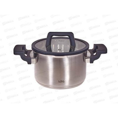 Кастрюля Lara LR02-291 Премиум нержавеющая сталь 18*11,5см 2,9л индук, все виды плит Кастрюля Lara LR02-291 Премиум нер 18*15,5см 2,9л индук, все виды плит
