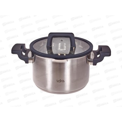 Кастрюля Lara LR02-292 Премиум нер 20*12,5см 3,9л индук, все виды плит