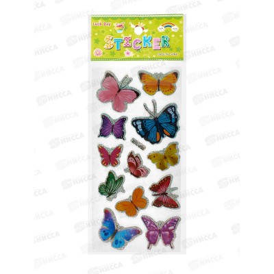 Наклейка ПГС объемн. 6,5*13,5 Бабочки BTL-830 P22072-20 *20
