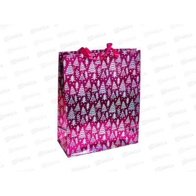 Пакет подарочный г/ф 26*32 розовый Елочки Р725-9 *12