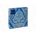 Салфетки 3 слойные 20 листов 33*33 Art Bouquet Royal (серебро) на синем 37575