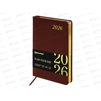 Ежедневник BRAU 2026 А5,Iguana п/кож,коричн.,117057