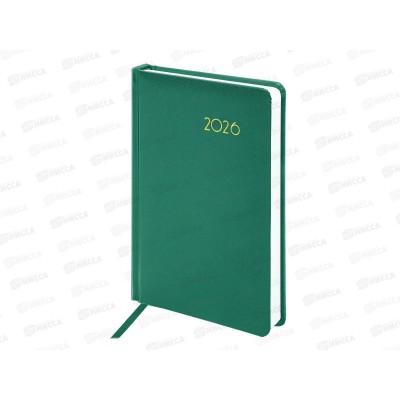 Ежедневник BRAU 2026 А5,Select, балакрон, зеленый 117083