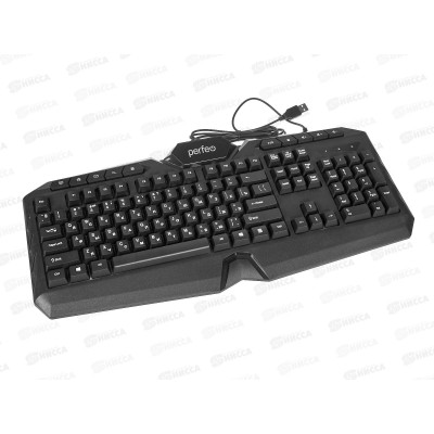 Клавиатура Perfeo VISION Multimedia, GAME DESIGN, подсветка 3 цвет, USB, чёрная, PF_B3410