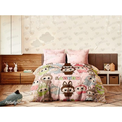 Комплект постельного белья 1,5сп Бязь 120гр НН лабубушки 500486-1+500051-2 50*70(1)