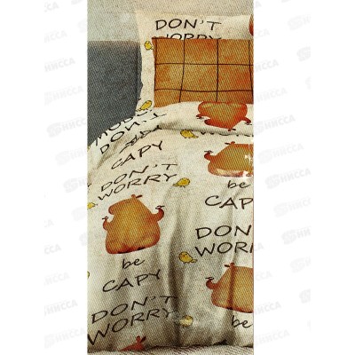 Комплект постельного белья 1,5сп Перкаль WmeW Капи 20286-1+10366-4 70*70(1)