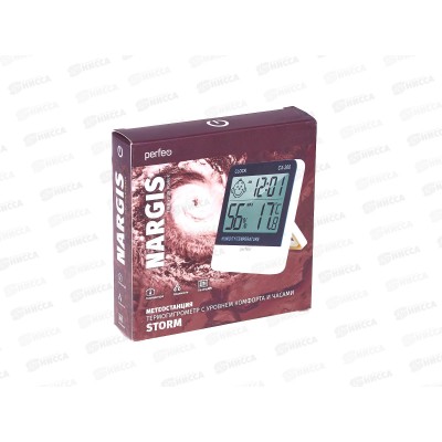 Часы-метеостанция Perfeo Nargi температура, влажность, время, PF_E2054 Часы-метеостанция Perfeo Nargi температура, влажность, время, PF_E2054