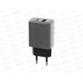 Зарядное устройство PERFEO I4669 сетевое 20Вт, USB-A + Type-C, серый