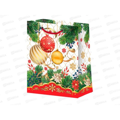 Пакет бум. лам. M 18*10*22,7 Микс "Новый Год №2" (4диз) *12