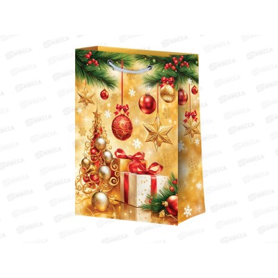 Пакет бум. лам. XL 32,4*10,2*44,5 Микс Новый год №2 (3диз) *12