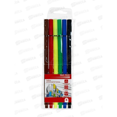 Ручки кап. ПП 6цв., гексагоновый корпус, d=0,4мм, НР-5530  *24