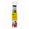 Кисти набор BASIR 6шт. нейлон (№1,2,3,4,5,6) MС-2201 *24