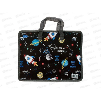 Папка пл. Basir Космос, А4,молния, ручки МС-5082-2  *12