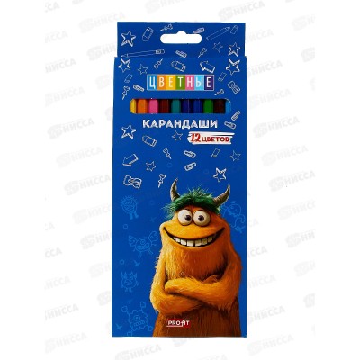 Карандаши 12цв Profit Монстрик, 2М, КЦ-2626 *24/240 Карандаши 12цв Profit Монстрик, 2М, КЦ-2626 *24/240