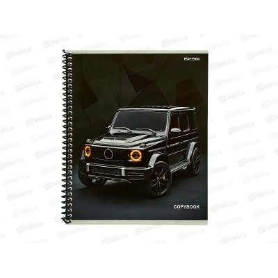 Тетрадь 48л клетка ПП Стильное черное авто - 3, гребень, 48-5586 *10/80