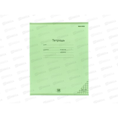 Тетрадь 12л клетка ПП Неон GREEN, цветн.пласт.облож, 12-1344 *240